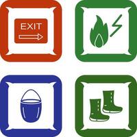 exit and electricity fire Icon vector