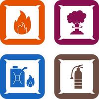 flame and bomb blast Icon vector