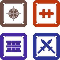 Target and Puzzle Piece Icon vector