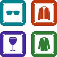 lentes y chaqueta icono vector