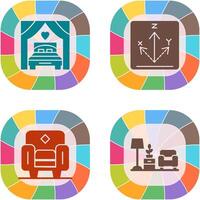Bed and Axis Icon vector