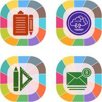 clipboard and cloud data Icon vector