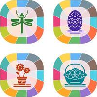 Dragonfly and Easter Icon vector