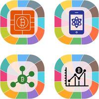 Bitcoin Chip and Mobile Icon vector