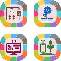 Smart Farm and Flowers Icon vector