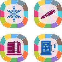 Ship Wheel and Binocular Icon vector