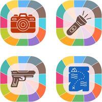 Camera and Flash Light Icon vector