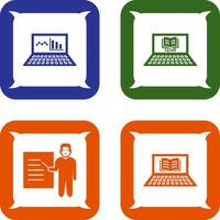 Online Stats and Online Study Icon vector