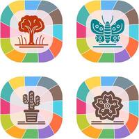 Tree and Butterfly Icon vector