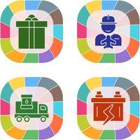 Gift Box and Worker Icon vector