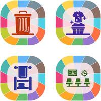 Trash Can and Laundary Icon vector