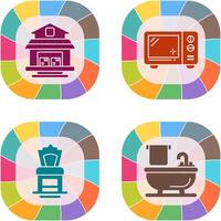 Warehouse and Microwave Icon vector