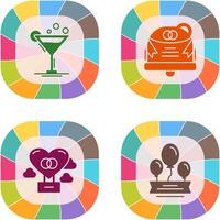 Coktail and Wedding Icon vector