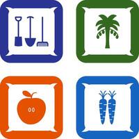 Gardening Tools and Palm tree Icon vector
