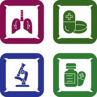 pulmón y medicina icono vector