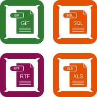 GIF and SQL Icon vector