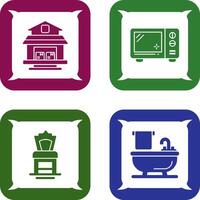 Warehouse and Microwave Icon vector