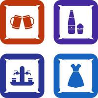 Beers Toasting and Beer Icon vector