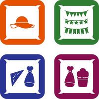 Garlands and Woman Hat Icon vector