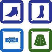 Boots with Heels and Long Boats Icon vector