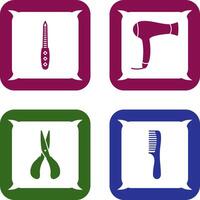 Nail File and Hair Dryer Icon vector