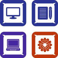 Monitor and Note Icon vector