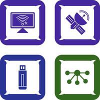Disconnected Network and Satellite Icon vector