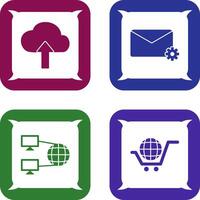 Upload to Cloud and Message Settings Icon vector