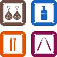 Earring and Lotion Icon vector