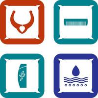 Necklace and Comb Icon vector