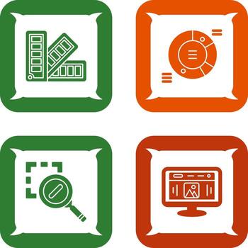 Pie Chart and Pantone Icon vector