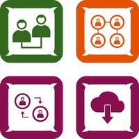 Connected Profiles and relation Icon vector