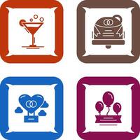 Coktail and Wedding Icon vector