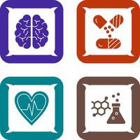 Brain and Capsule Icon vector