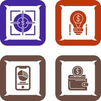 Target and Light Bulb Icon vector