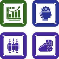 Growth Chart and Machine Learning Icon vector