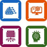 Pyramid Graph and Search Icon vector