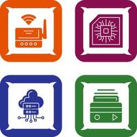 Wifi Router and Chip Icon vector