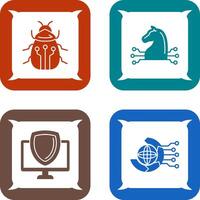 Bug and Trojan Icon vector