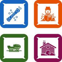 Snowboard and Snowman Icon vector