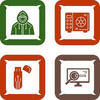 Safe Box and Hacker Icon vector