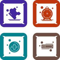 Puzzle and Stop Watch Icon vector