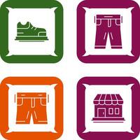 Zapatos y pantalones icono vector