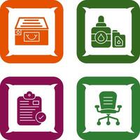 archivo gabinete y tinta cartucho icono vector