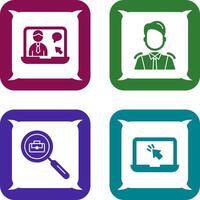 Online Job and Manager Icon vector