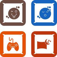 Tongue Out and Sleep Icon vector