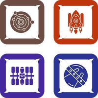 solar systems and space shuttle Icon vector