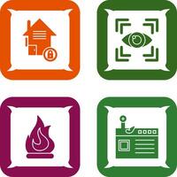 Real Estate and Eye Scan Icon vector