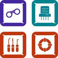 Handcuffs and Paper Shredder Icon vector