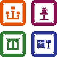 Lamp and Coffee Table Icon vector